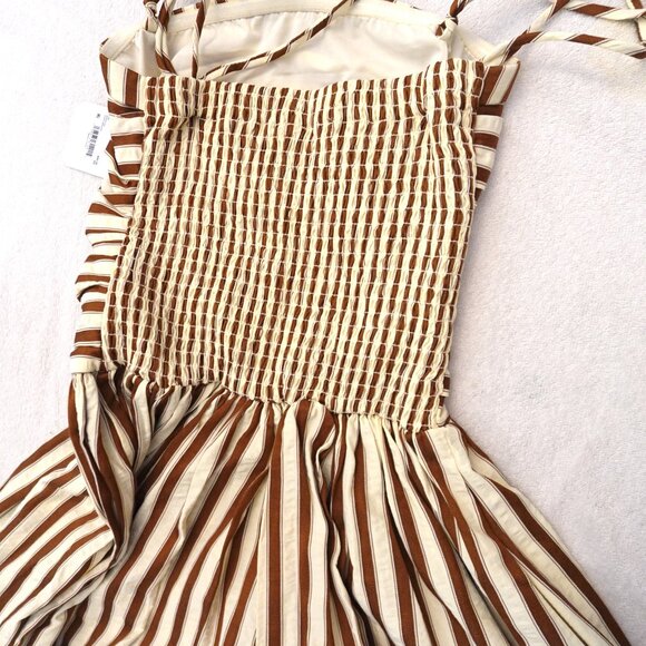 NWT Altar'd State Ivory and brown stripes maxi dress size XS - Picture 4 of 6